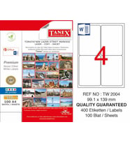 TANEX LASER ETİKET TW-2004 - 99.1 X 139 MM ÜCRETSİZ KARGO