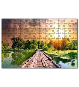 Cakapuzzle Tahta İskele Şimşekli Gökler  Güneşli Hava Puzzle Yapboz MDF (Ahşap) (120 Parça)
