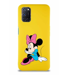 Oppo A72 Soft Premier Kapak Minnie Mouse-E Tasarımlı Silikon Kılıf - Sarı (Şeffaf)