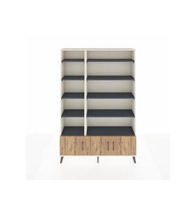 Arges Dolap 10 Raflı 3 Kapaklı 132x30x195 Aytaşı-Çam/Antrasit