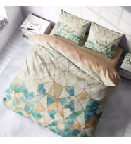 MonoHome Geometric Watercolor 3D Pamuk Saten Çift Kişilik Nevresim Takımı (Karışık)