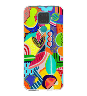 PrintiFy Huawei Mate 30 Lite ile Uyumlu 1mm Slim Fit Retro Colors 6 Baskılı Şeffaf  Kılıf