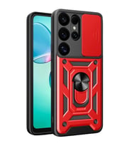 Samsung Galaxy S26 Ultra Pars Lens Yüzüklü Silikon - Kırmızı