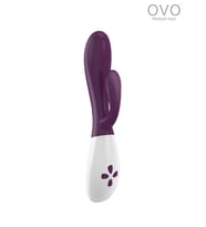 Ovo K2 Rabbit Lüks Vibratör Blackberry (Beyaz-Mor)