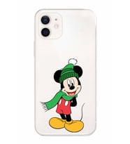 Apple iPhone 12 Mini Uyumlu Kamera Korumalı Tıpalı Kapak Mickey Mouse TasarımlıŞeffaf Kılıf