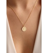 Kişiye Özel 925 Ayar Gümüş Minimalist Ev Figürlü Kolye (Gold)
