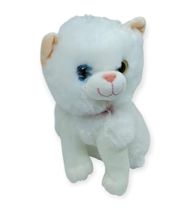 Sesli Peluş Kedi Van Kedisi 25 cm - Beyaz