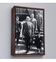 Çerçeveli Atatürk Portre Tablosu Mustafa Kemal Atatürk Dikdörtgen Dekoratif Kanvas Tablo (Beyaz)