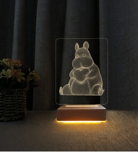 Kalpli Su Aygırı Tasarımlı Lamba Kişiye Özel İsimli 3d Led Masa Lambası Doğum Günü Hediyesi