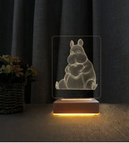 Kalpli Su Aygırı Tasarımlı Lamba Kişiye Özel İsimli 3d Led Masa Lambası Doğum Günü Hediyesi