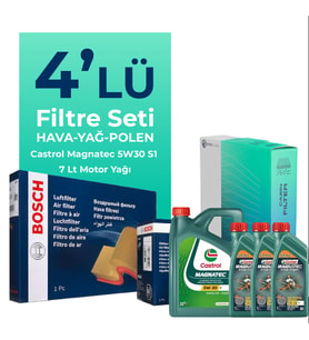 BOSCH Fiat Ducato 2.3 Dizel Filtre Bakım Seti Castrol Motor Yağlı (2006-2014) 4 Lü