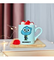 Gumball Tasarımlı Kişiye Özel Yeşil Türk Kahvesi Fincanı
