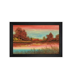 Manzara Temalı Kanvas Tablo 80 x 110 cm Siyah Çerçeve
