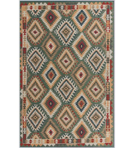 Eliana Home Baskılı, Yıkanabilir Kaymaz Taban Salon Halısı LNA1713 100x150 cm (Yeşil)