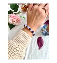 Kadın - Ametist Ve Ay Taşı Ile Hazırlanmış Doğal Taş Bileklik  Handcrafted