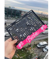 Barbie Özel Tasarım 3D Motosiklet Pleksi Plakalık