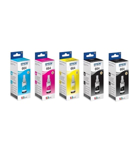 Epson T664 Mürekkep 4 Renk 1 Tüp Siyah