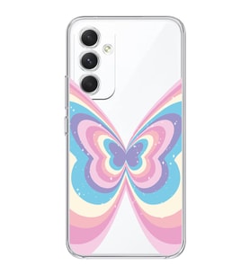 Samsung Galaxy A54 Uyumlu Renkli Kelebek Tasarımlı Şeffaf Telefon Kılıfı