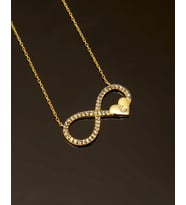 Sonsuzluk Kolye Sevgililer Günü, Anneler Günü, Doğum Günü, Yıldönümü, Hediye 925 Ayar Gümüş Kolye (Gold)