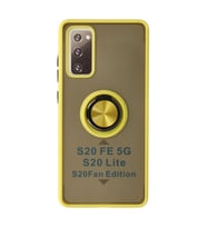 Galaxy S20 Fe Kılıf Montreal Yüzüklü Silikon Kapak - Sarı