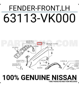 Nissan Pıckup D22 Ön Çamurluk Sinyal Delikli Sol 2002-2004 (Oem No:  63113Vk000)