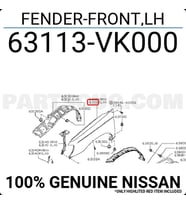 Nissan Pıckup D22 Ön Çamurluk Sinyal Delikli Sol 2002-2004 (Oem No:  63113Vk000)