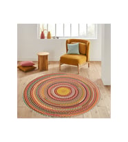 Eliana Home Baskılı, Yıkanabilir Kaymaz Taban Yuvarlak Halı LNA7071-SD374 120x120 cm (Kahverengi)