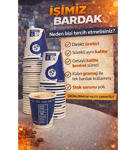 Üreticiden KALIN GRAMAJ 7 Oz 500 Adet Kağıt Karton Bardak Akmaz Kokusuz tek kullanımlık 190 gram