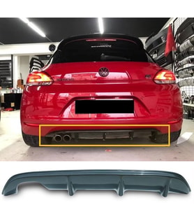 Vw Scirocco Mk1 Difüzör Parlak Siyah Sol Çiftli 2008 2010 2011 2012 2013 Arka-difizör-bodykit-ek