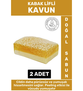 Özel Üretim Masaj Etkili Nemlendirici Kuruluk Giderici Doğal Kabak Lifli Kavun Sabunu 2 Adet