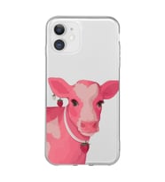 Iphone 11 Uyumlu Sevimli İnek Tasarımlı Şeffaf Telefon Kılıfı