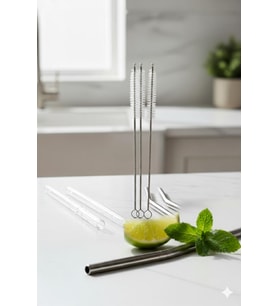 3 lü Paslanmaz Çelik Pipet Temizleme Fırçası Seti