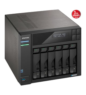 ASUSTOR FS6706T-4G CELERON QC N5105-4GB RAM-6X M2 NVME DİSK DESTEKLİ NAS SUNUCU (disksiz)