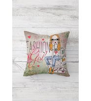 Fashion Girl Çift Tarafı Baskılı Gizli Fermuarlı Yastık Kılıfı Kırlent Koltuk Yastık Kılıfı (Çok Renkli)