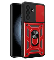 Mey İthalat® Samsung Galaxy A57 5G Pars Lens Yüzüklü Silikon - Kırmızı