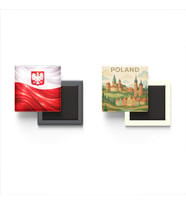 Buzdolap Magnetleri - Polonya Bayrağı ve Paper Cut Tema - 2'li Set Magneti