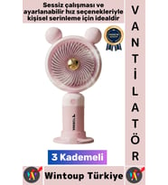 #Vantilatör Sessiz Yoğun Üflemeli 3 Kademeli Telefon Stantlı Şarjlı Şık Mini Masa El Fanı Vantilatör