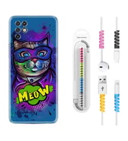 INFINIX Note 11 Pro Note 10 Hot 9 Play Kılıf Kablo Koruma Spiral Silikon Super Meow 1715