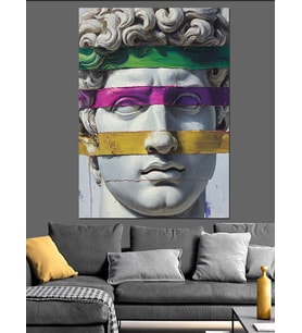Antik Heykel Pop Art Dekoratif Kanvas - Mdf Ahşap Tablo