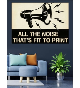 "All The Noise" Gramofon Dekoratif Kanvas - Mdf Ahşap Tablo