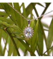 Mavi Topaz Taşı Gümüş Kolye - Anturaj Model
