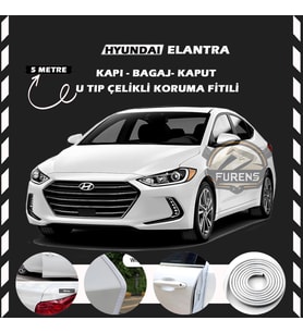 Hyundai Elantra Oto Araç Kapı Koruma Fitili 5metre Parlak Beyaz Renk