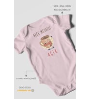 Gece Mesaisi Açık Baskılı Bebek Zıbını – Çıtçıtlı Body  %100 Pamuk Kısa Kol (Bebek Pembesi)