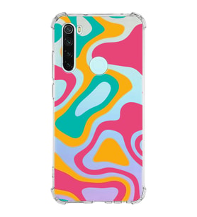 Xiaomi Redmi Note 8 Köşe Korumalı Antişok Kapak Renkli Desen Tasarımlı Şeffaf Silikon Kılıf
