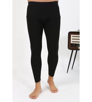 Erkek Termal Tayt Kışlık Tek Alt İçlik Siyah