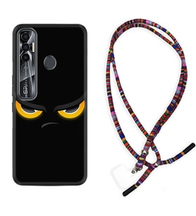 Tecno Spark 6 6 Go 8C 8 Pro 7 7 Pro Kılıf Boyun Asklı Rasta Silikon Black Eyes 1644