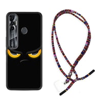 Tecno Spark 6 6 Go 8C 8 Pro 7 7 Pro Kılıf Boyun Asklı Rasta Silikon Black Eyes 1644