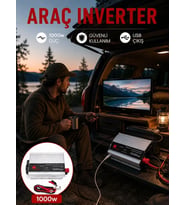 1000W Araç İnverter Aküden Elektrik Üreten Taşınabilir Güç Dönüştürücü