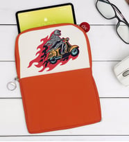 BK Gift Motorcu İskelet Tasarımlı Taşınabilir Koruyucu Tablet Kılıfı & Organizer Çanta - Turuncu-1