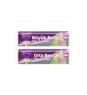 Büzgülü Çöp Torbası Limon Kokulu Büyük ve Orta Boy 2'li Paket